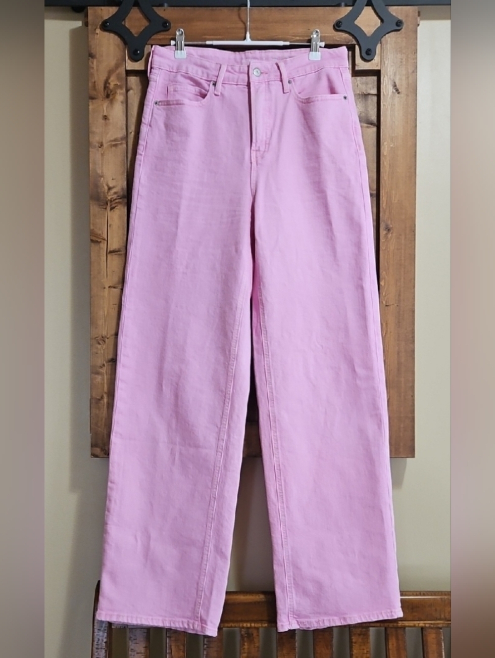 Old Navy Pink Extra High-Waisted Wide-Leg Denim Jeans 8 Tall